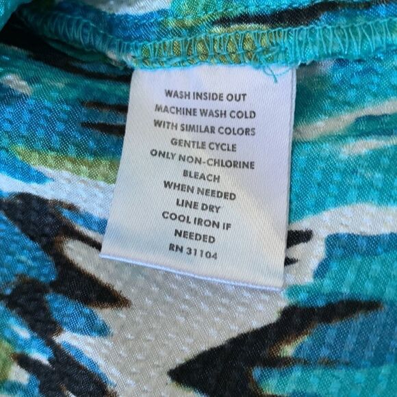 New Directions green and blue flowy blouse size medium - Picture 8 of 16